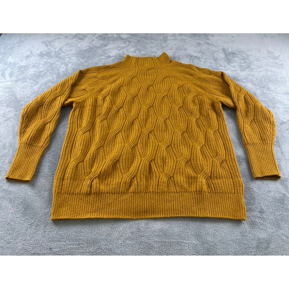 Amazon Essentials Womens XXL Mustard Yellow Cable Knit Mock Neck‎ Raglan Sweater